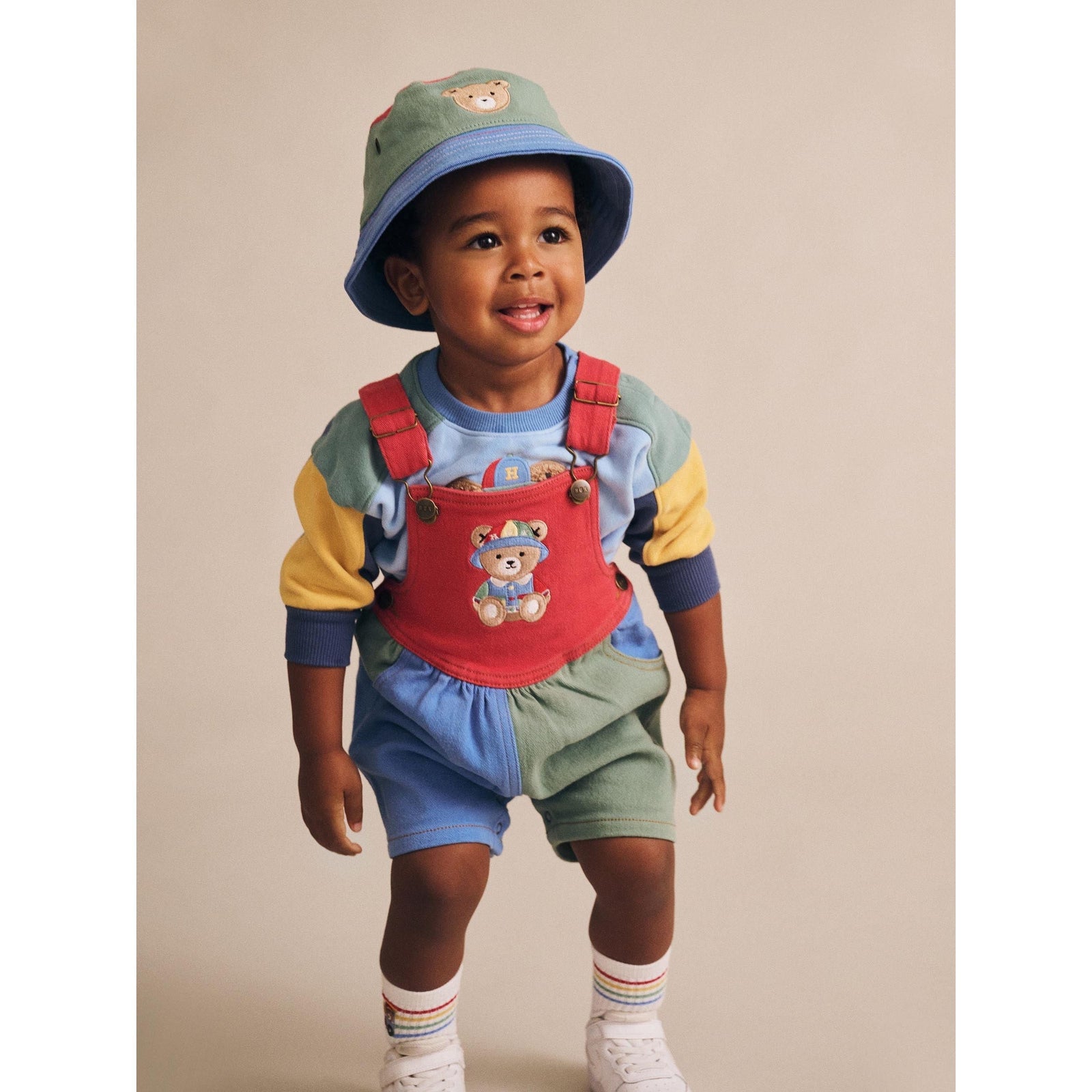 Denim Short Overalls Multicolour