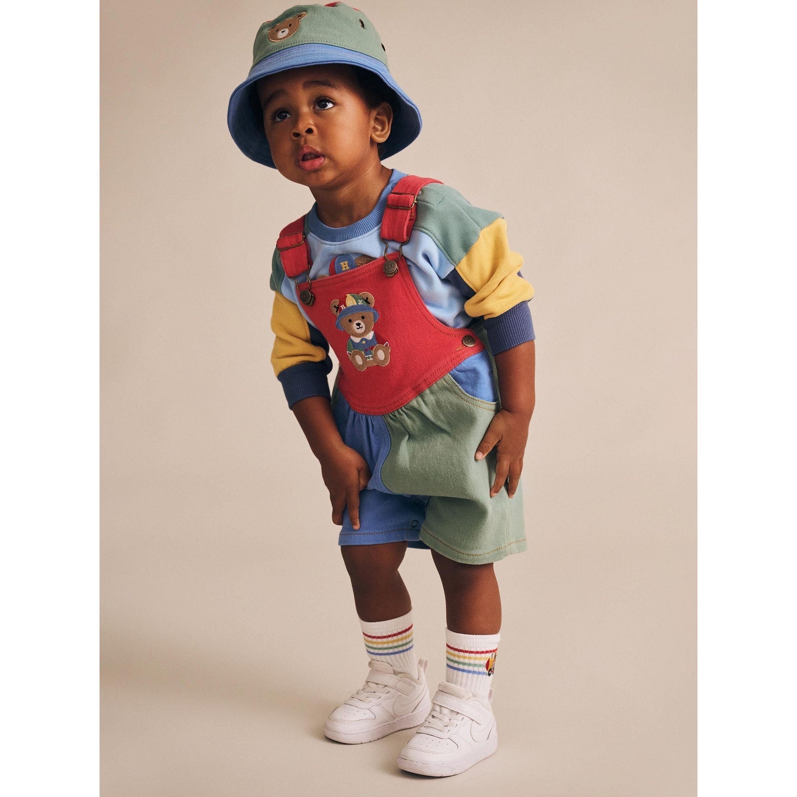 Denim Short Overalls Multicolour