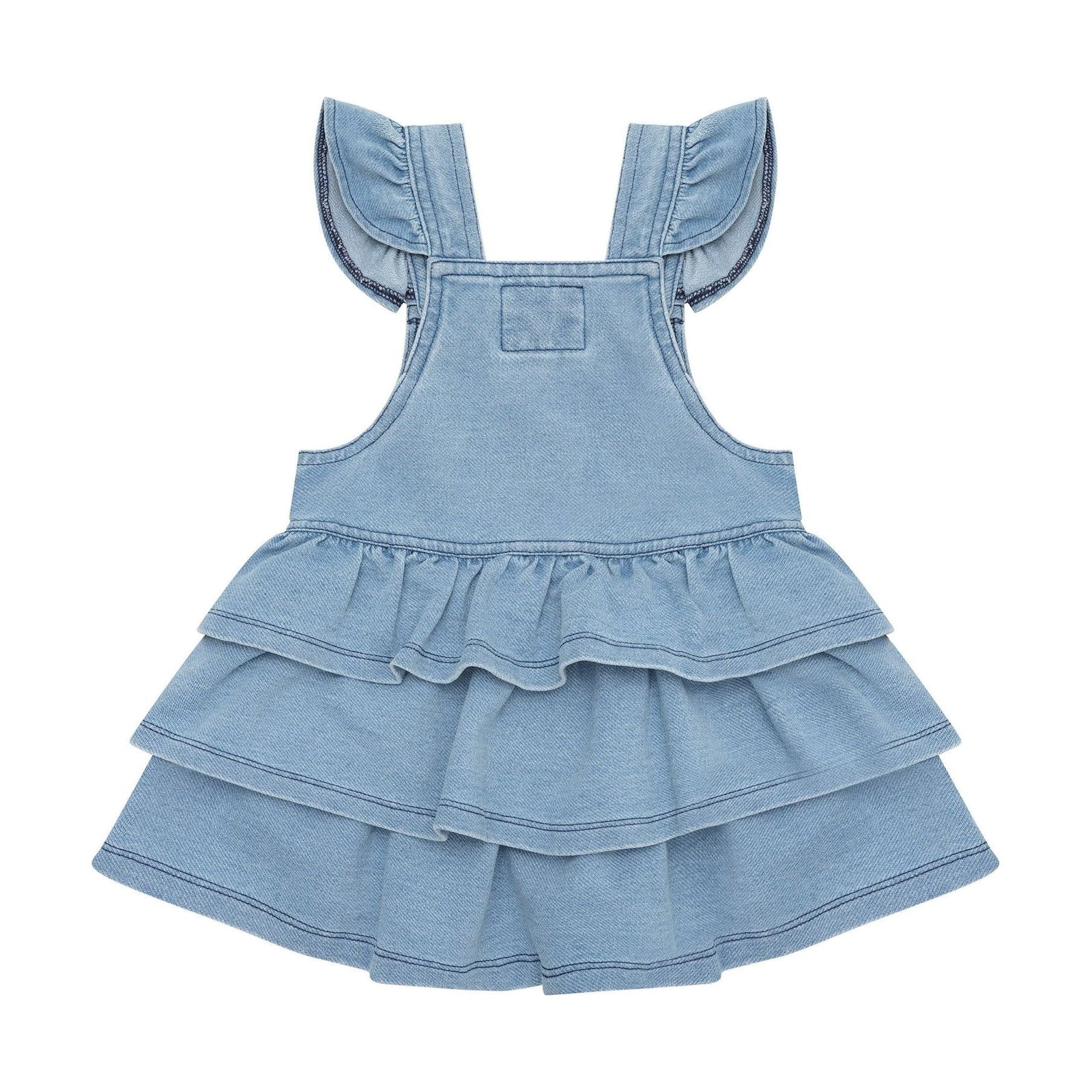 Huxbear Knit Denim Frill Pinafore