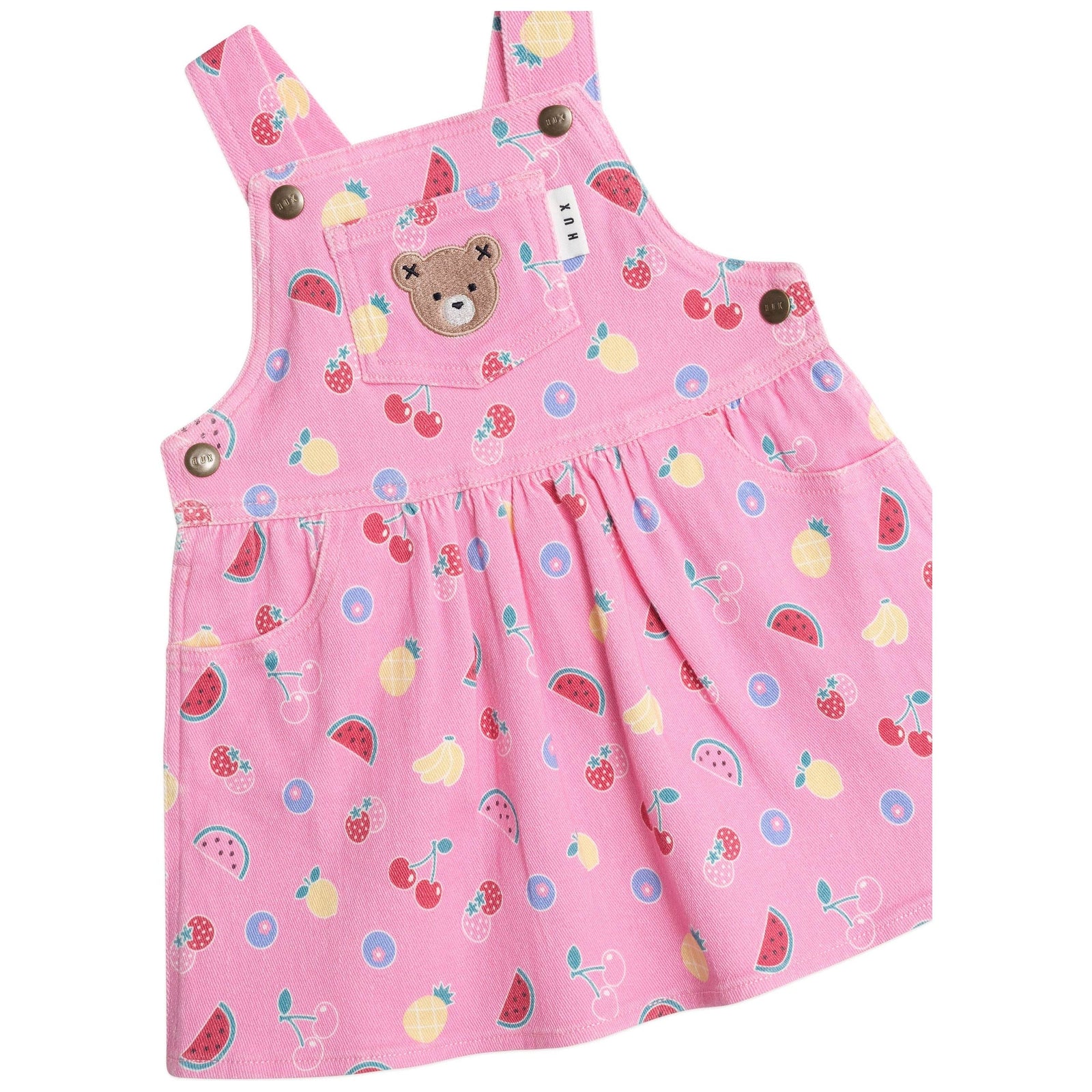 Pink Fruit Emoji Pinafore Dress