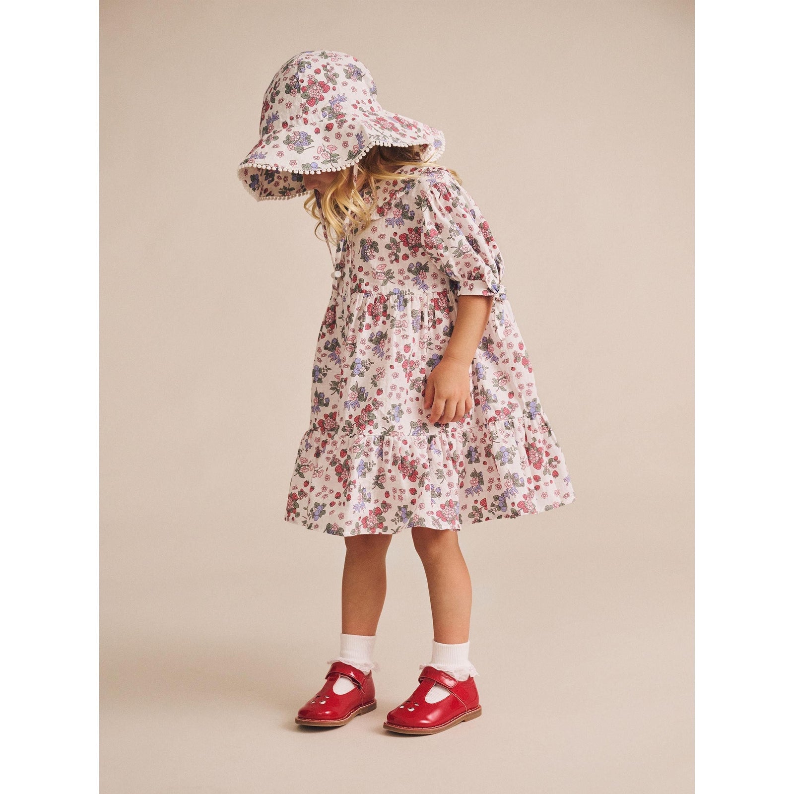 Stawberry Garden Tiered Smock Dress