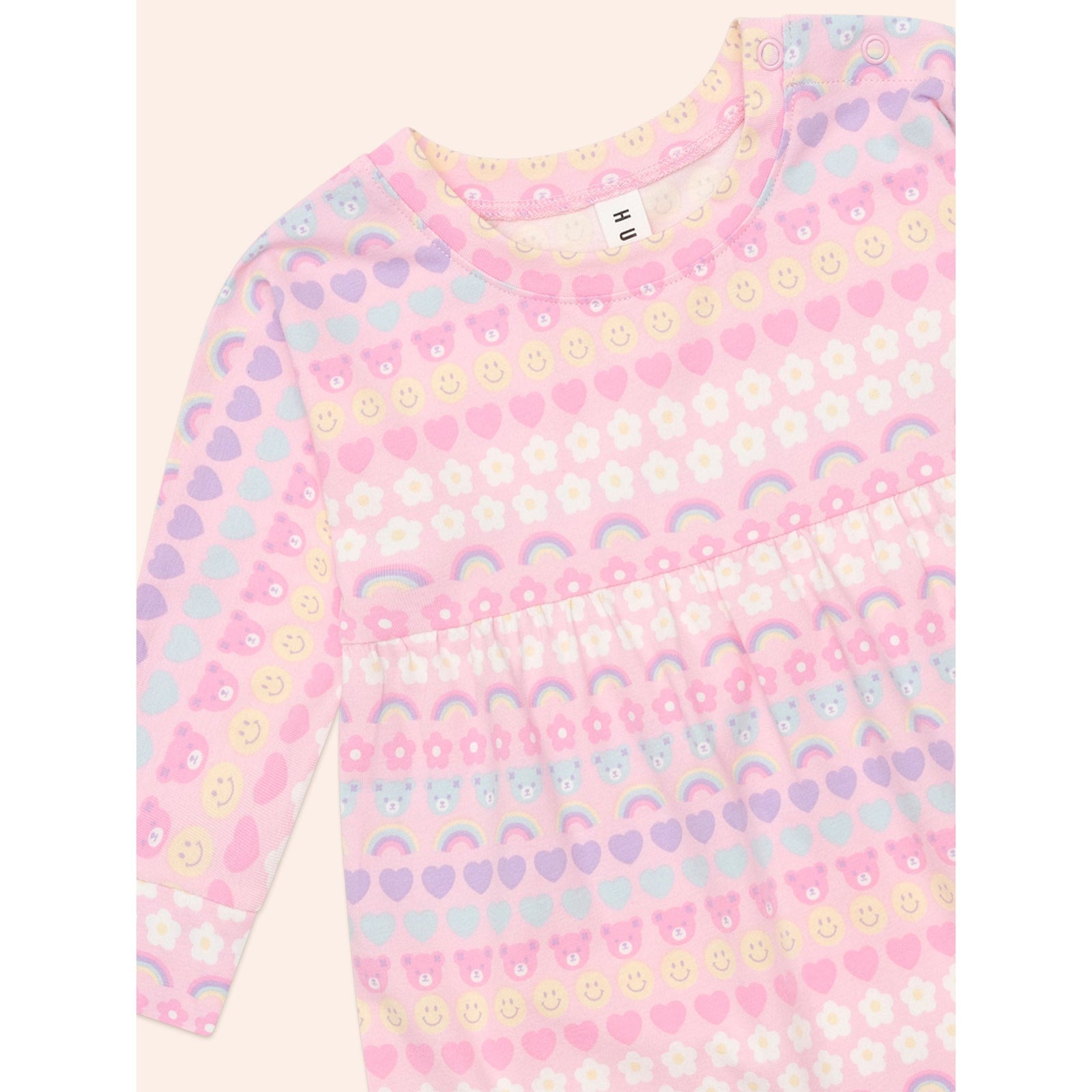 Emoji Rainbow Long Sleeve Swirl Dress