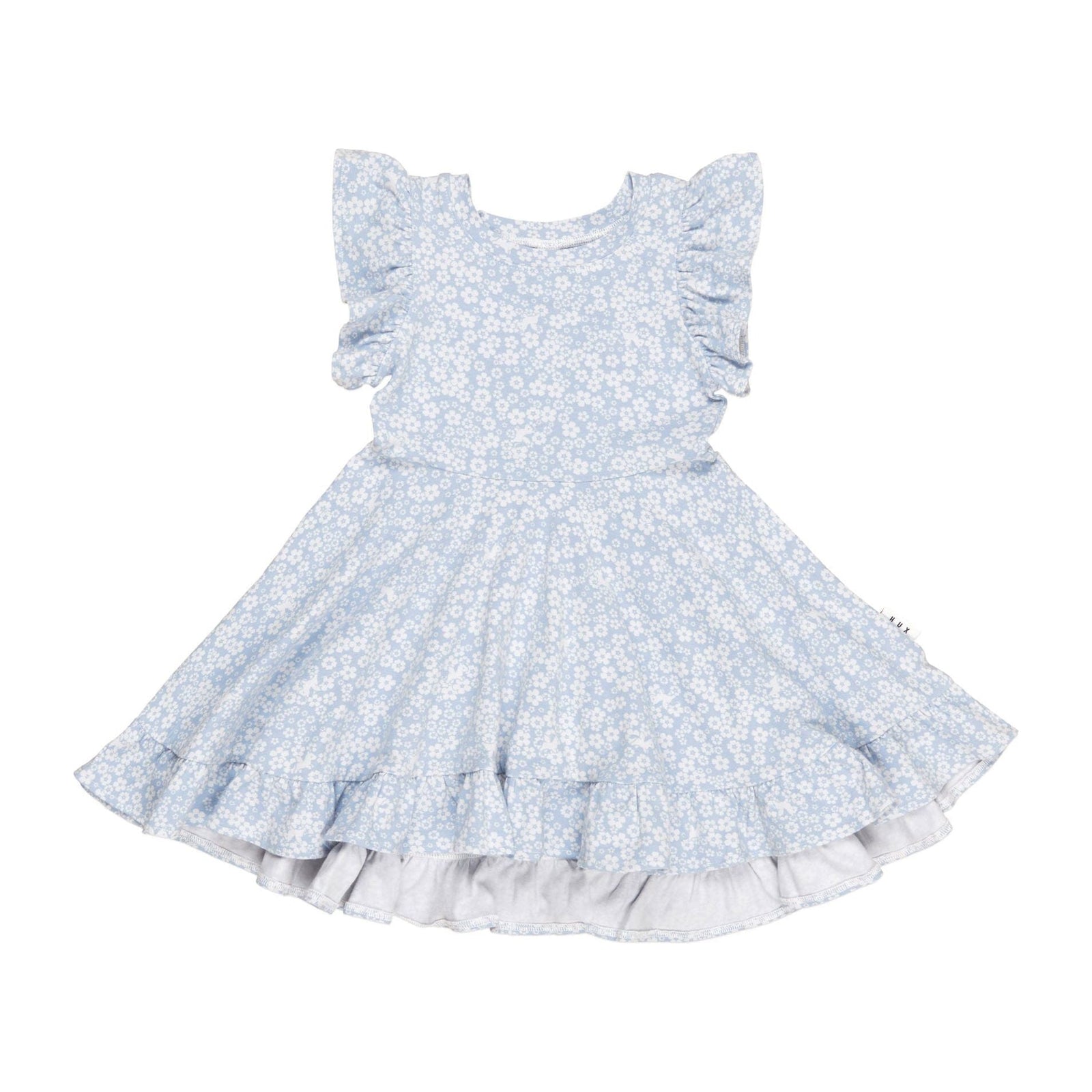 Unicorn Surpise Frill Swing Dress Dusty Blue