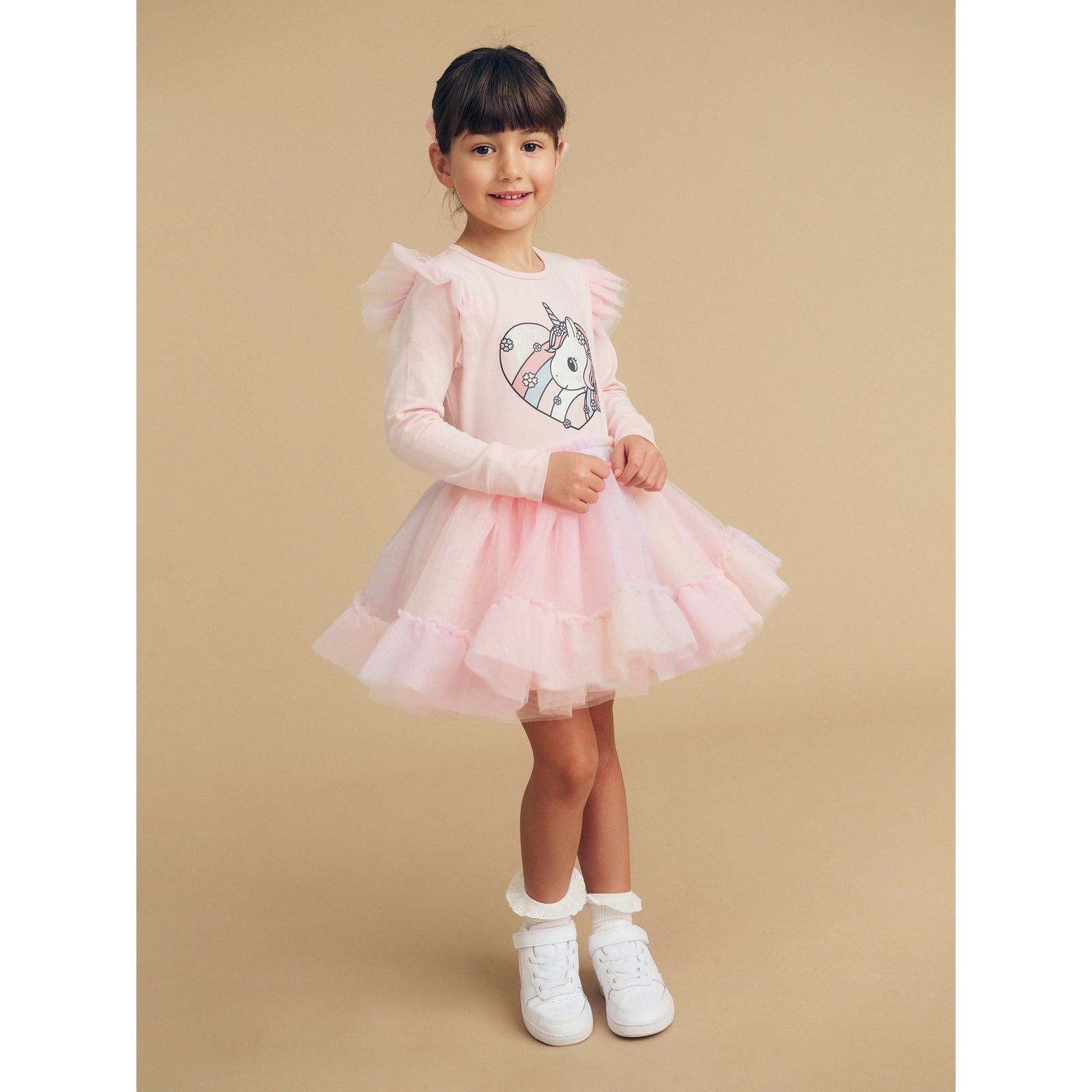 Loveheart Unicorn Ballet Dress Pink Pearl