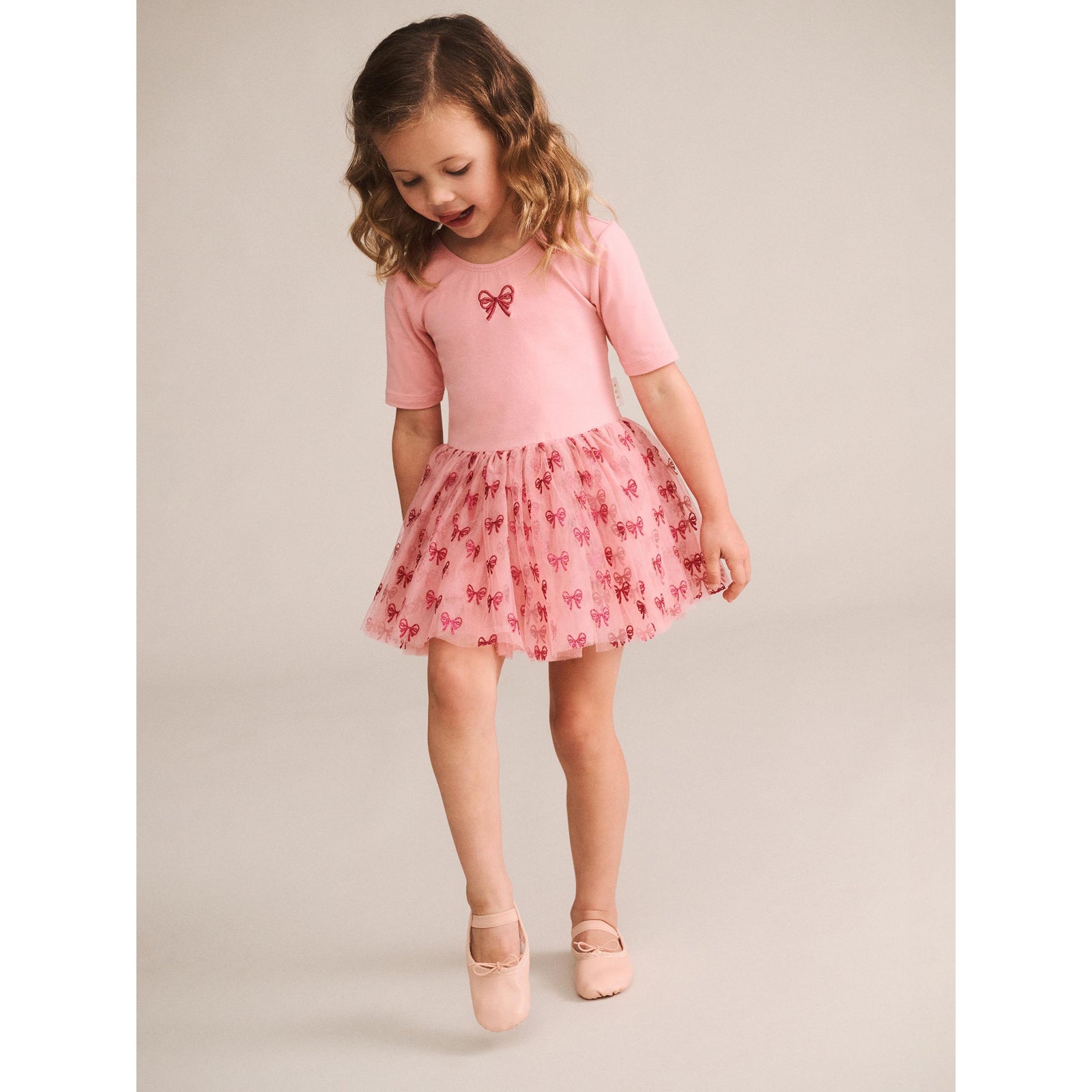 Glitter Bow Tutu Tulle Dress