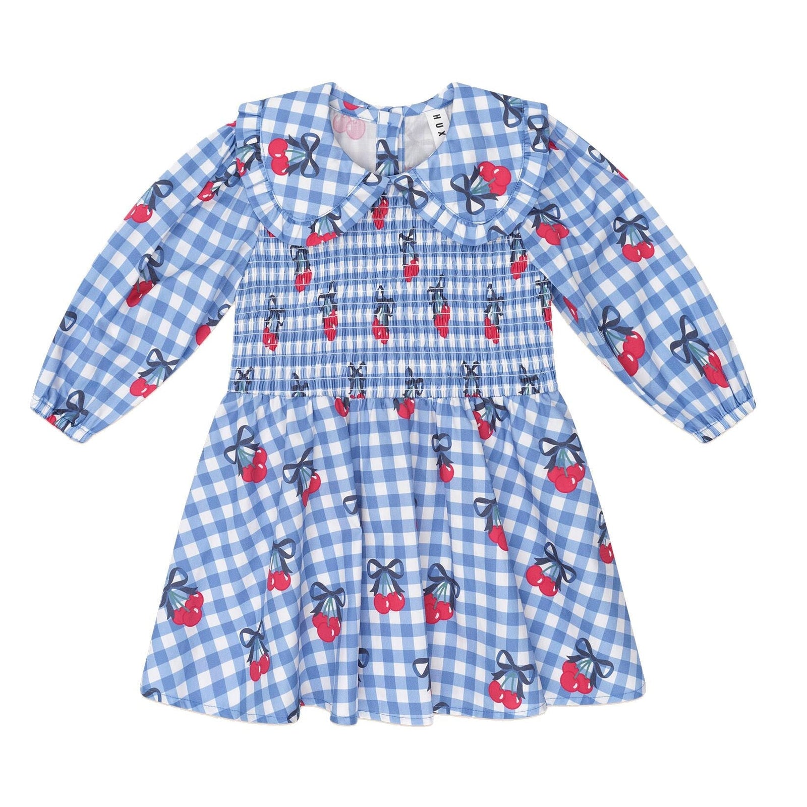 Cherry Gingham Shirred Dress