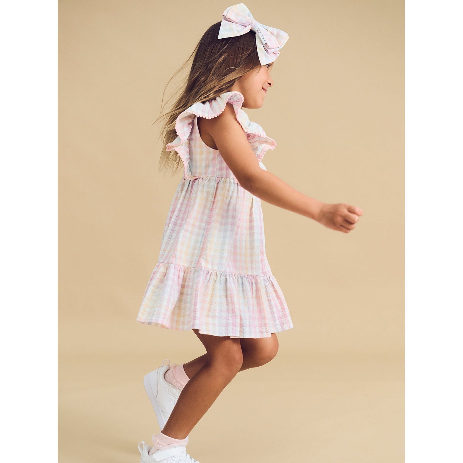 Rainbow Check Frill Dress