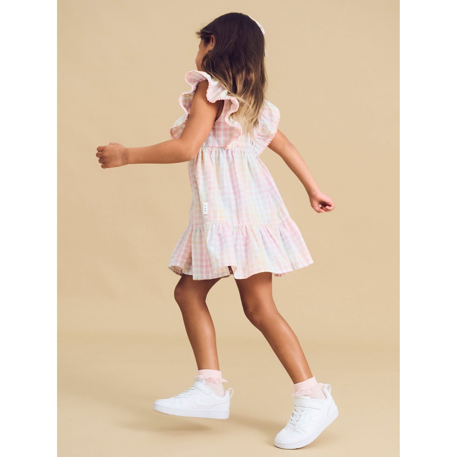 Rainbow Check Frill Dress