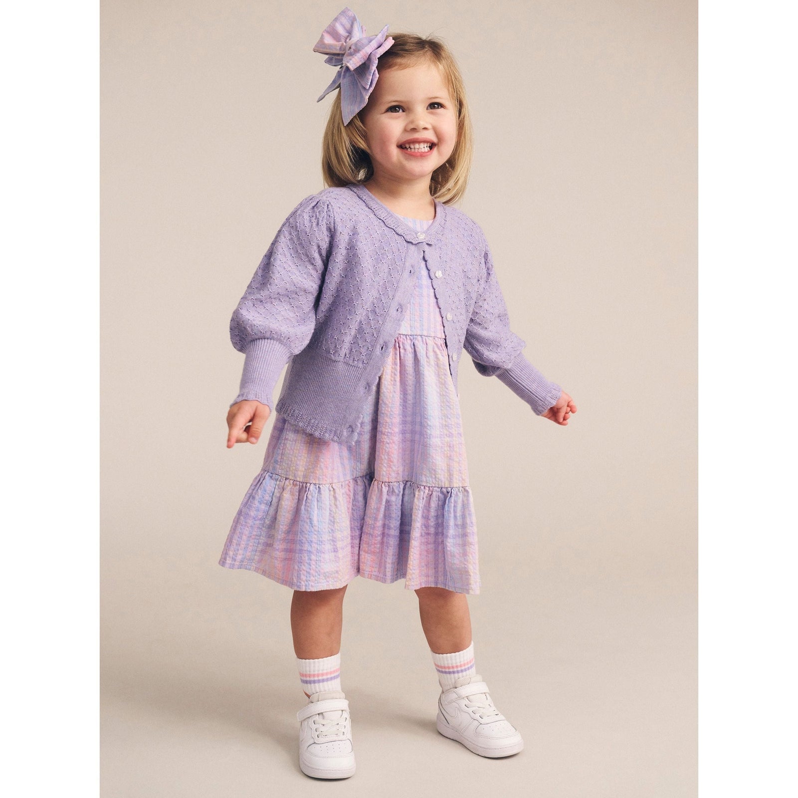 Rainbow Check Frill Dress