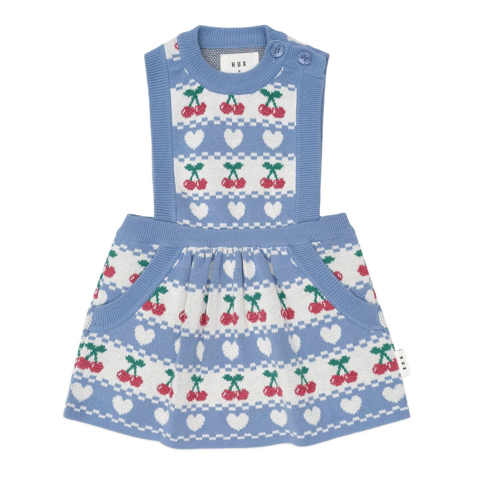 Cherry Heart Knit Pinafore Dress