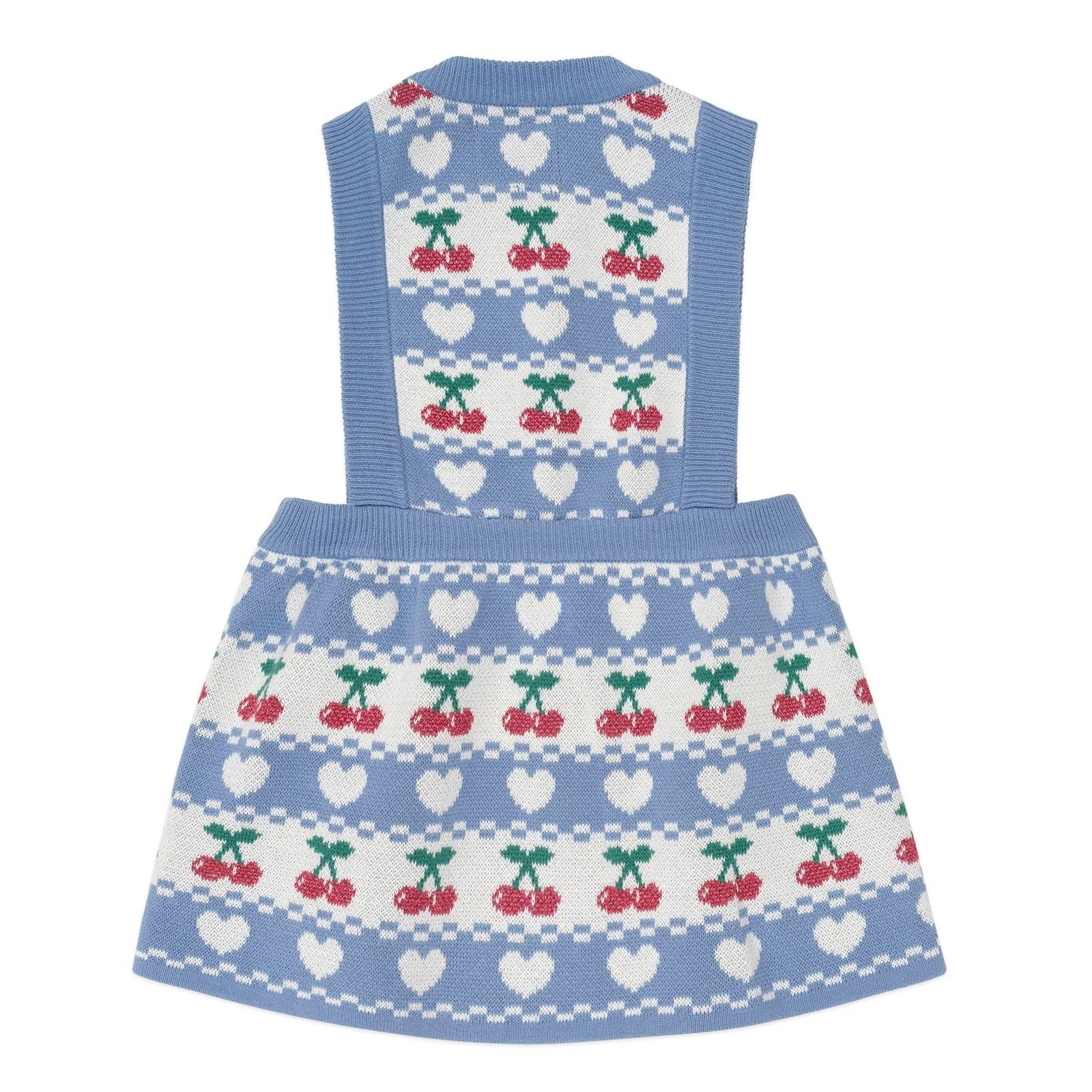 Cherry Heart Knit Pinafore Dress