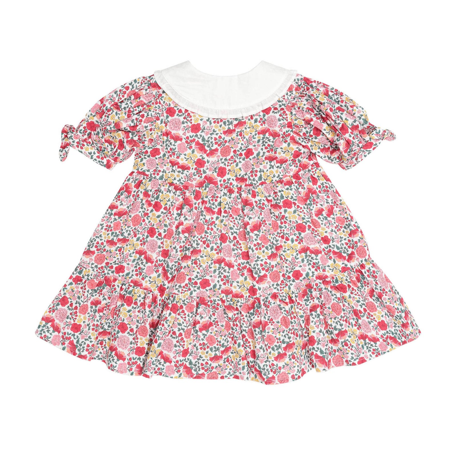 Festive Floral Frill Collar Dress