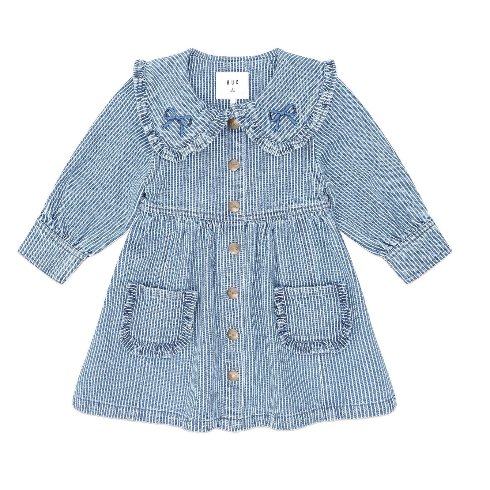 Vintage Bow Collar Denim Dress