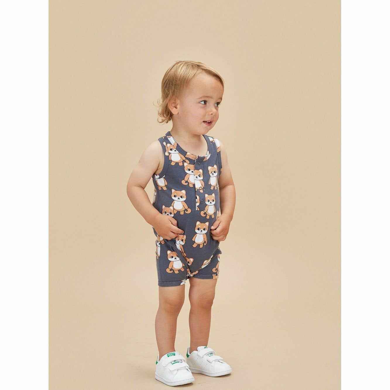 Shiba Sleeveless Romper - Ink