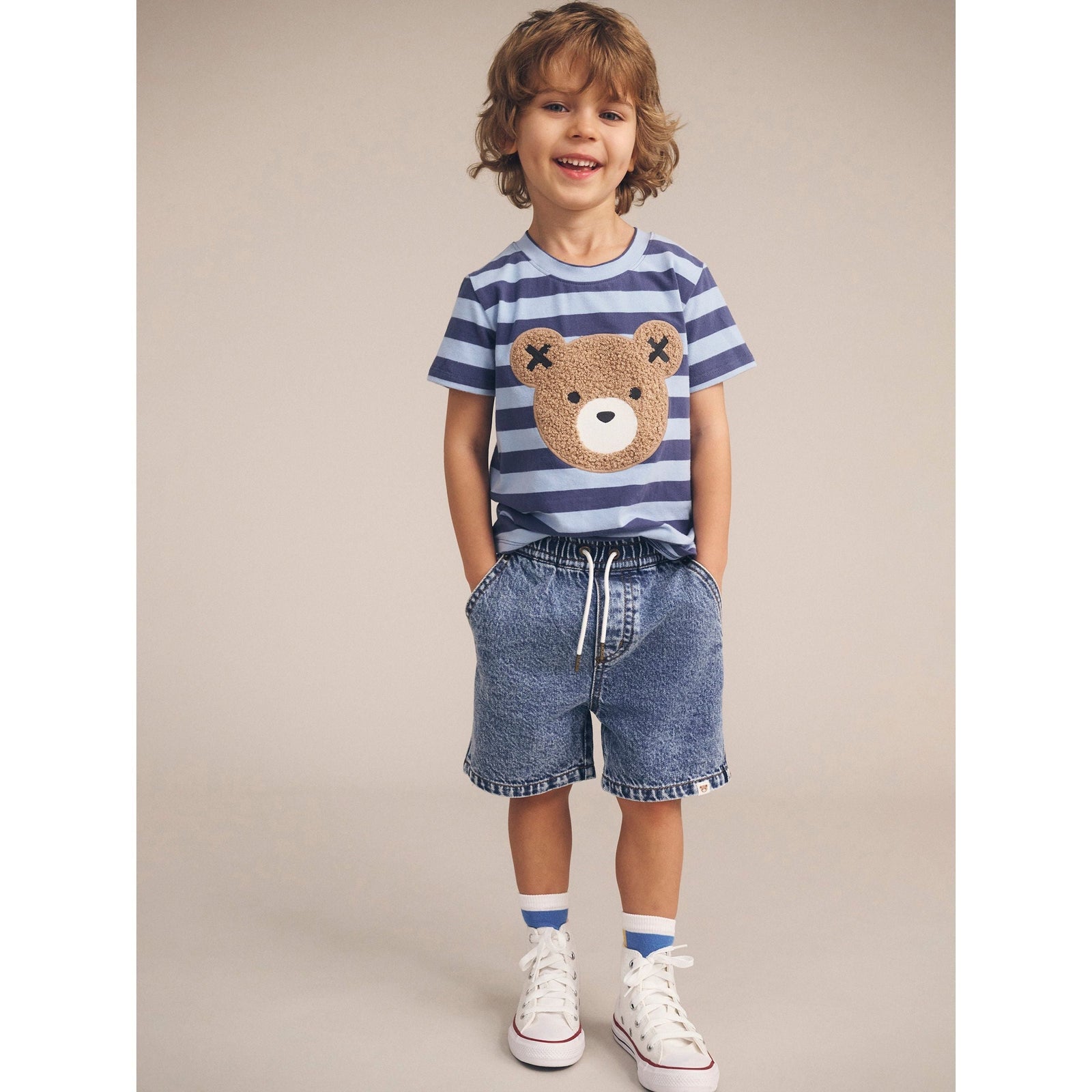 Furry Hux Blue Stripe Bear T-Shirt