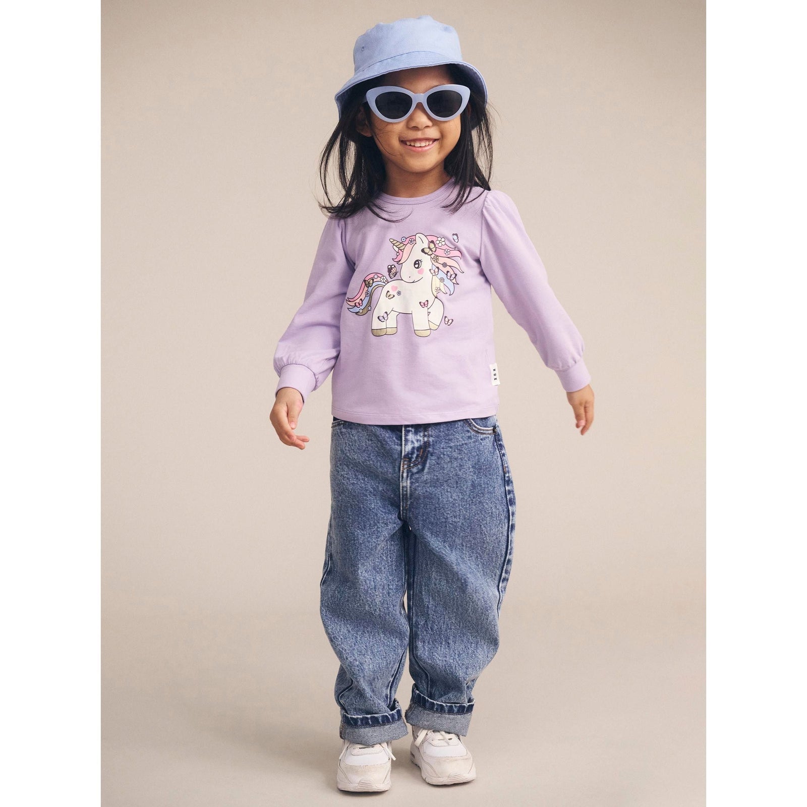 Butterfly Unicorn Puff Sleeve Top