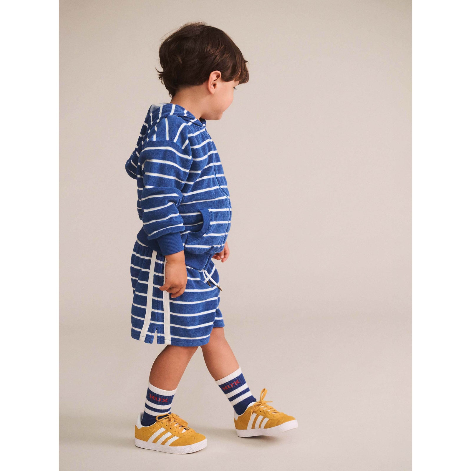 Nautical Hux Towelling Zip Hoodie