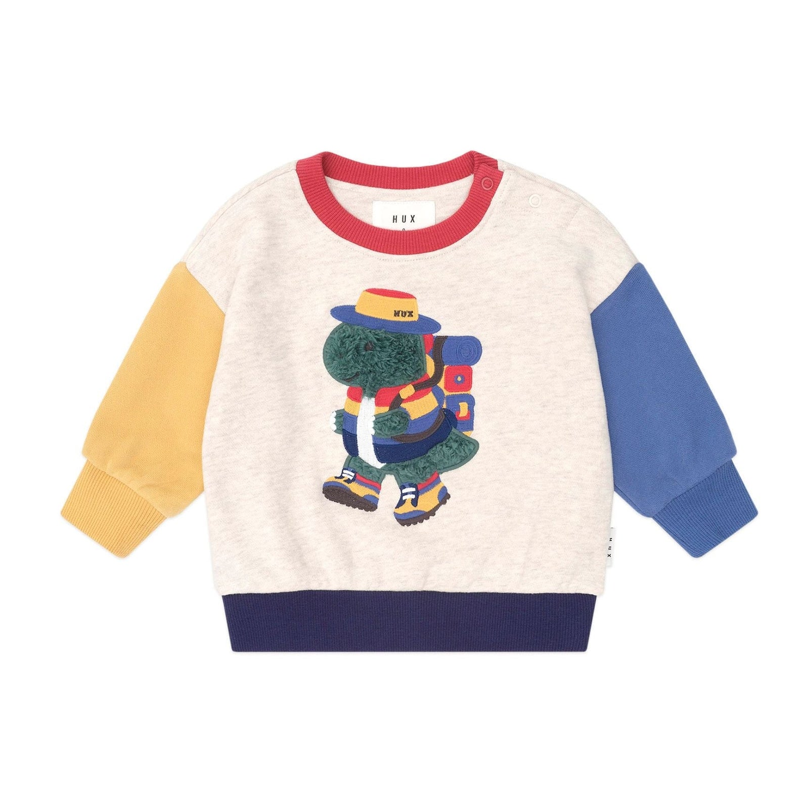 Camping Dino Colour Block Sweatshirt