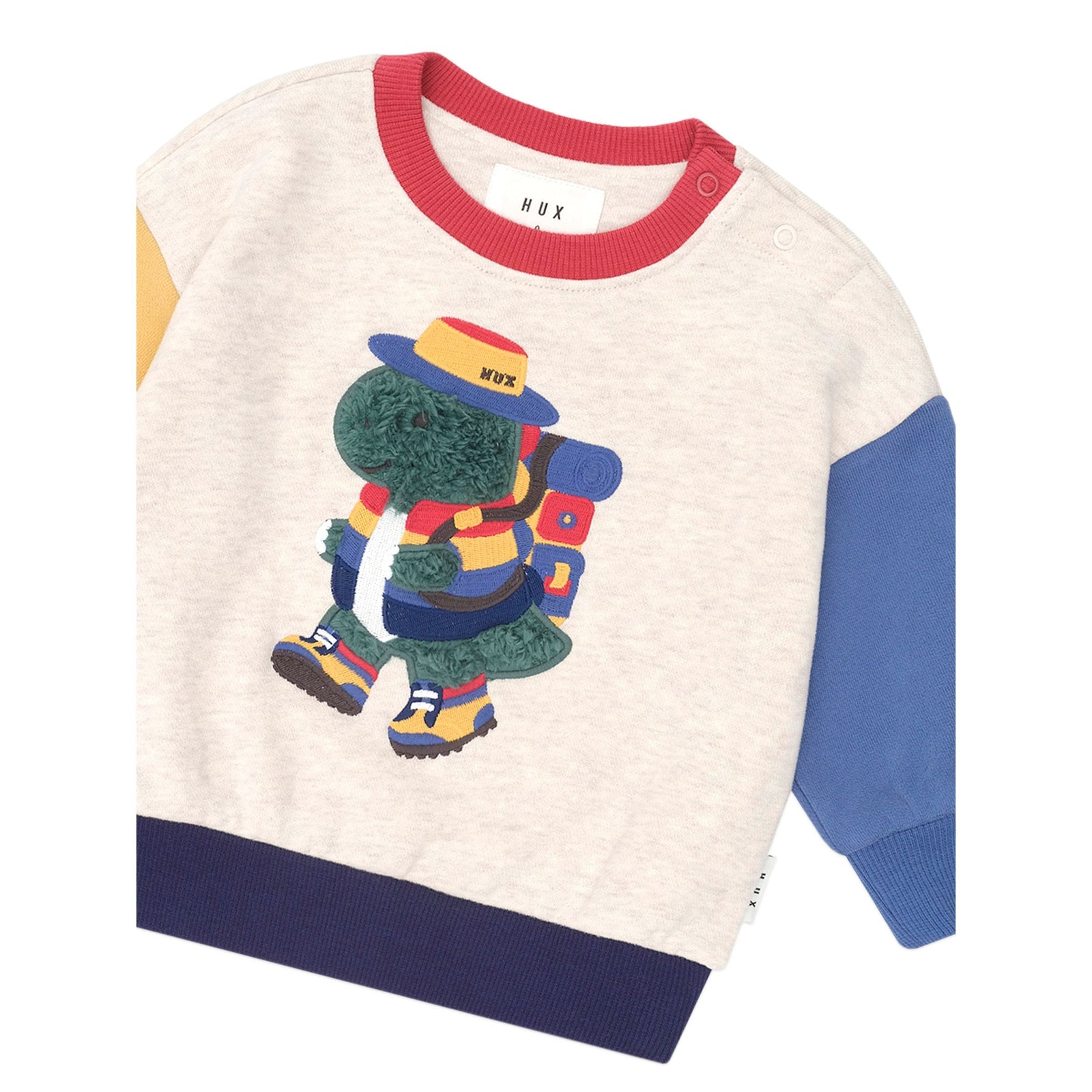 Camping Dino Colour Block Sweatshirt