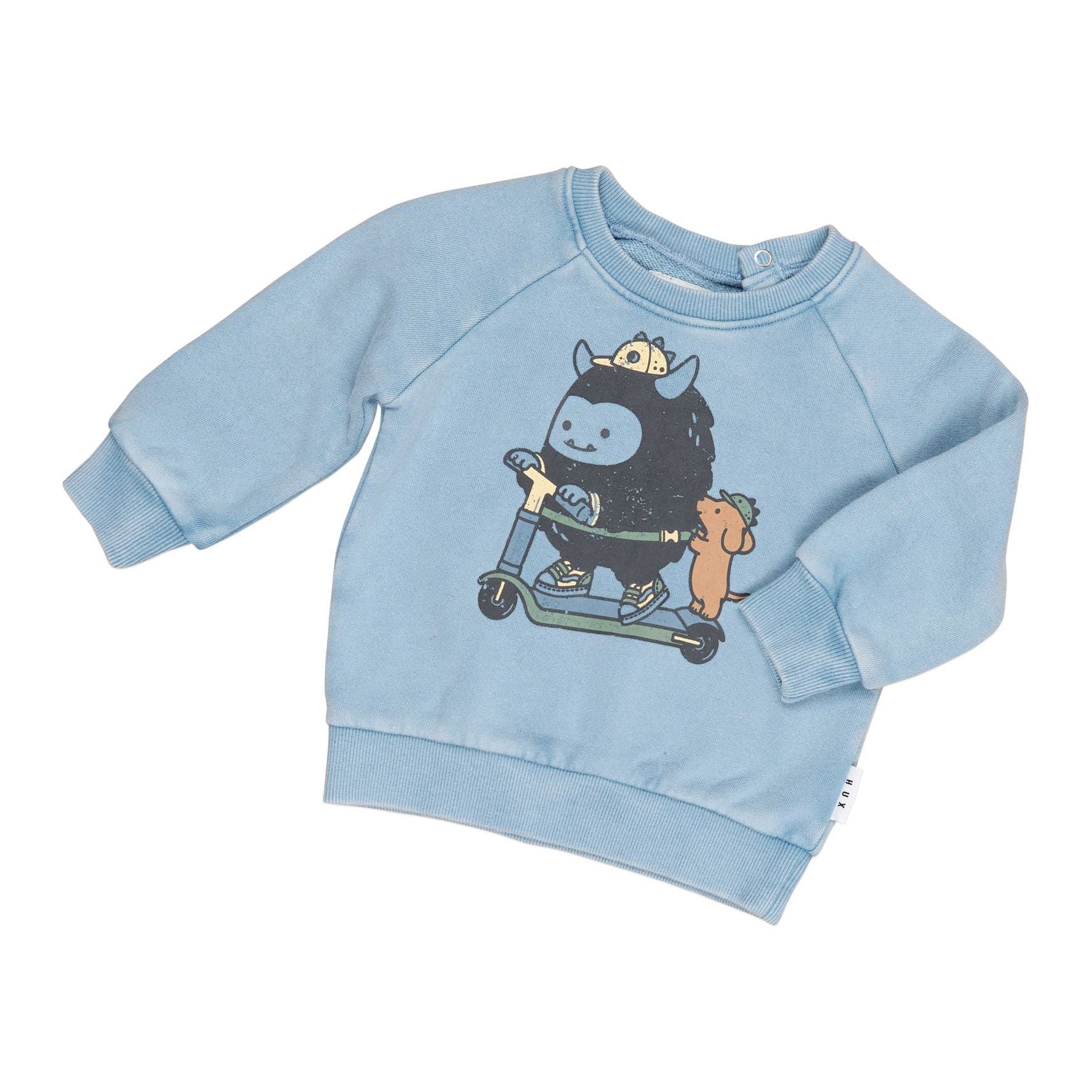 Scooter Monster Sweatshirt Washed Blue