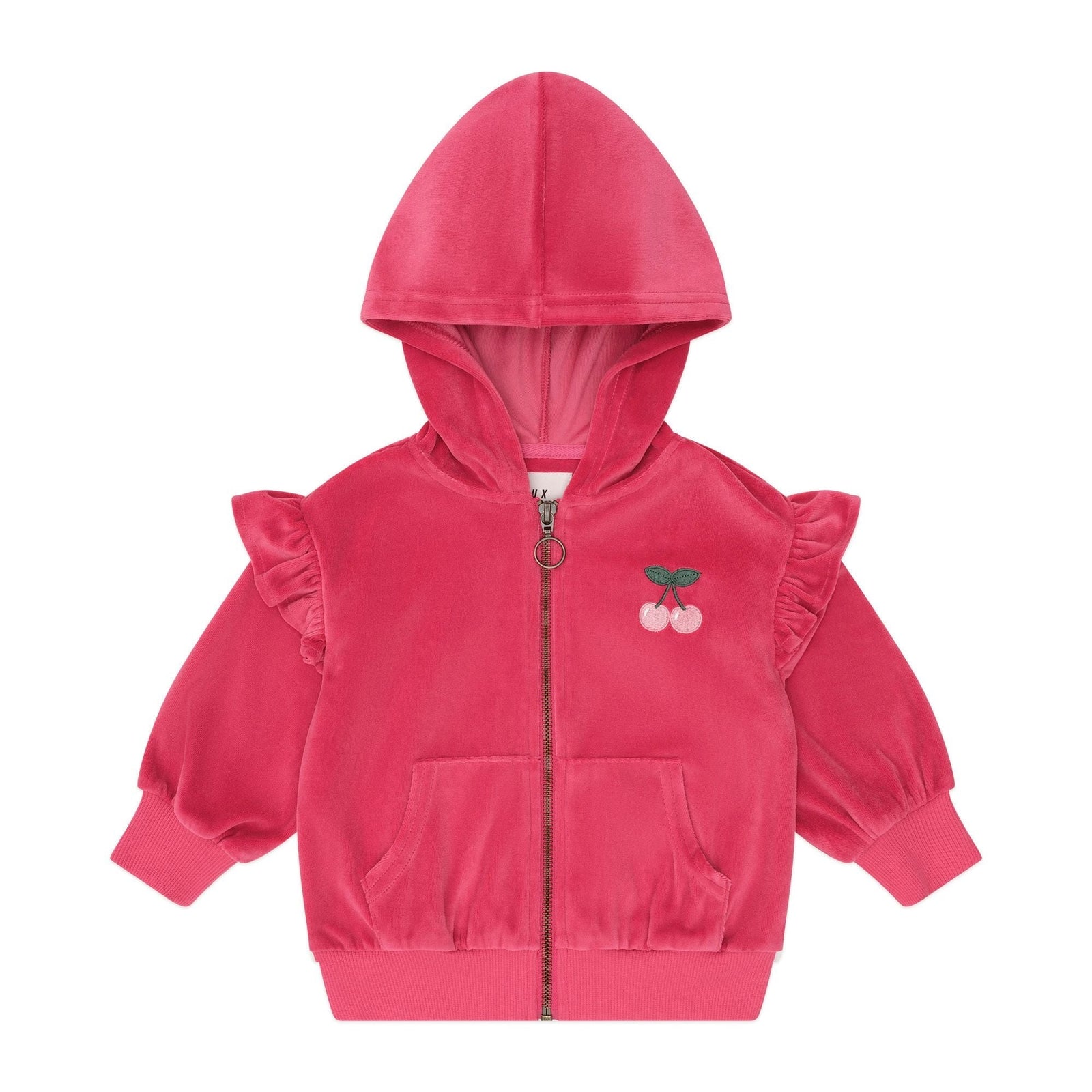 Very Cherry Velour Zip Up Hoodie