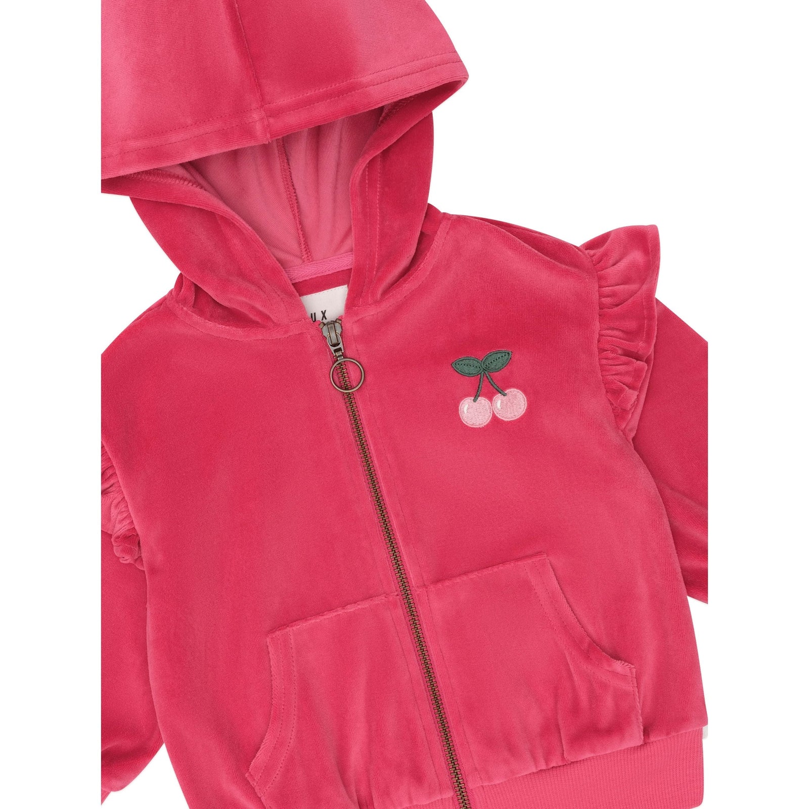 Very Cherry Velour Zip Up Hoodie