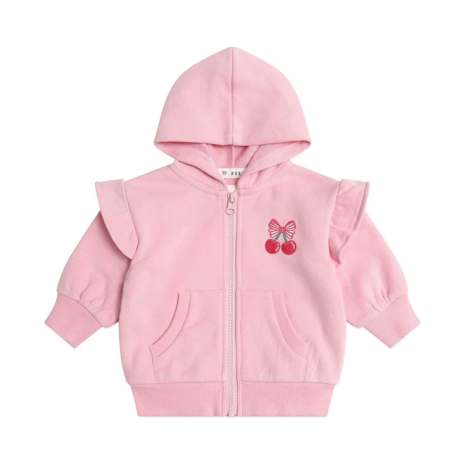 Zip Up Frill Hoodie Apricot