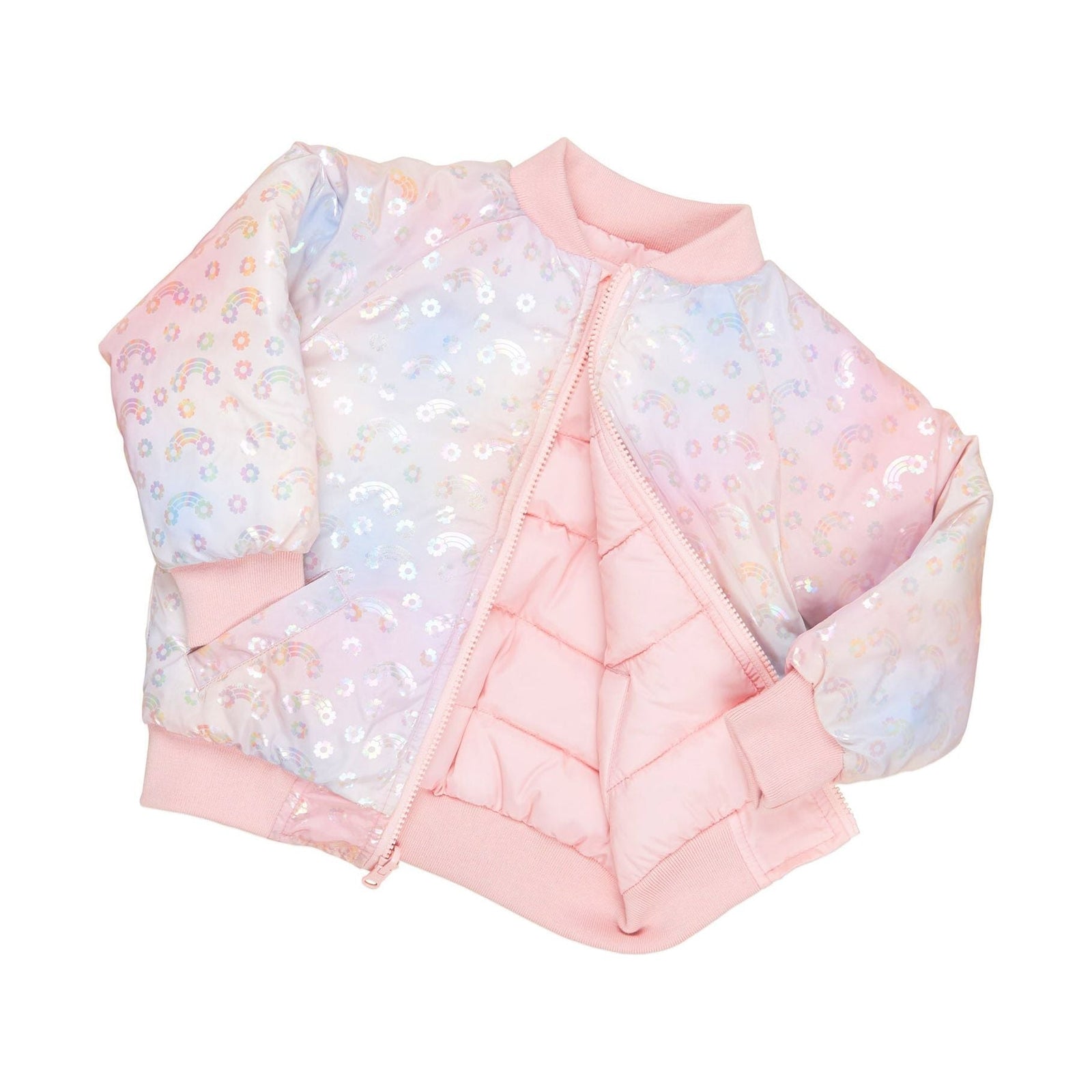 Rainbow Reversible Bomber Rosebud