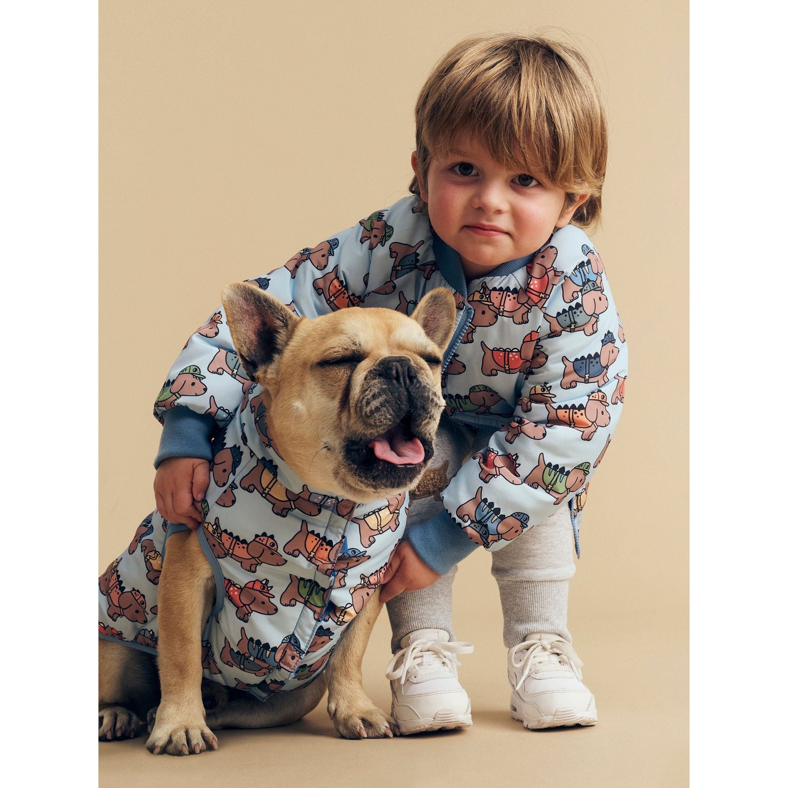 Dino Dog Reversible Bomber Mountain Blue