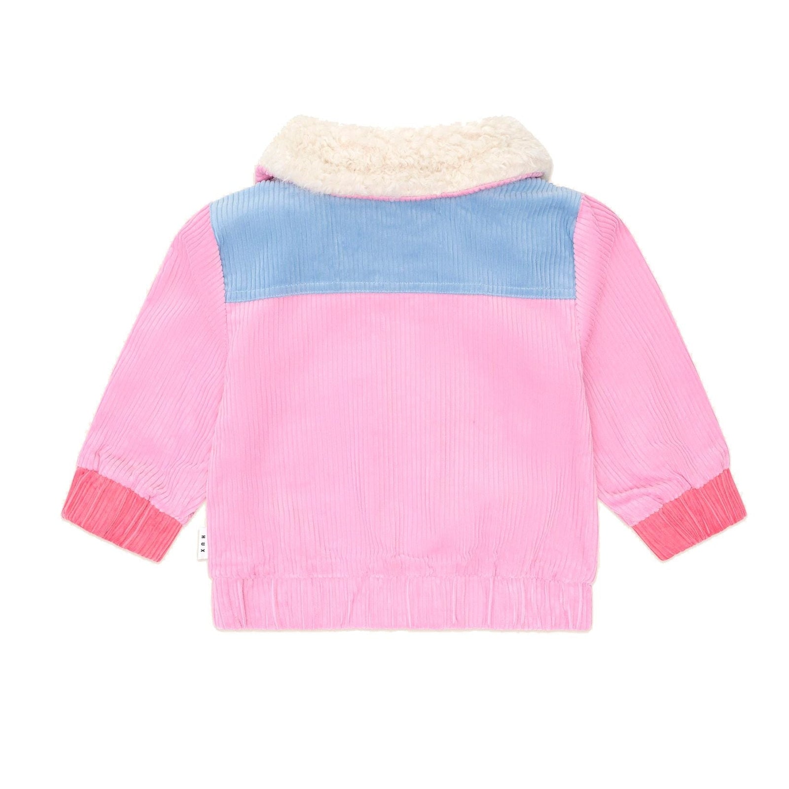Colour Block Cord Jacket - Pink