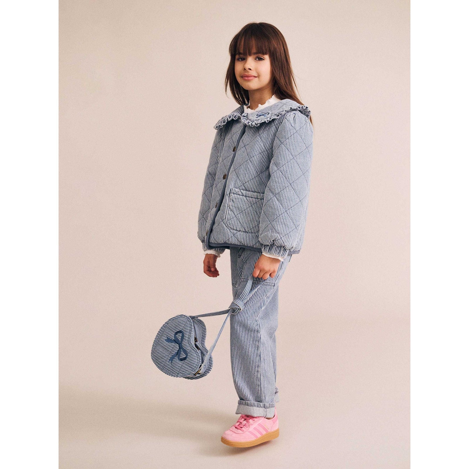 Vintage Bow Collar Denim Jacket