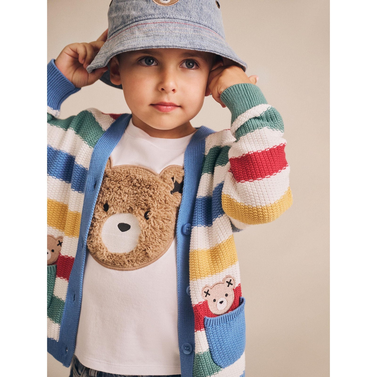 Peekaboo Hux Stripe Knit Cardi - Multi