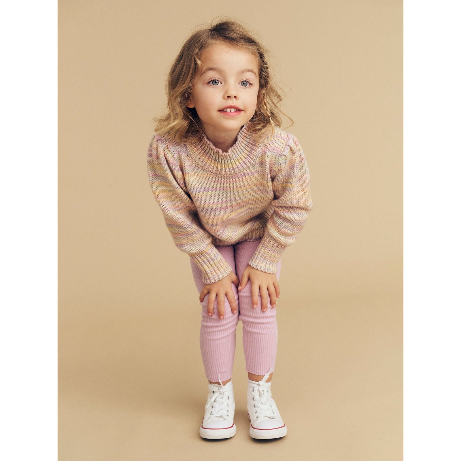 Rainbow Knit Puff Jumper