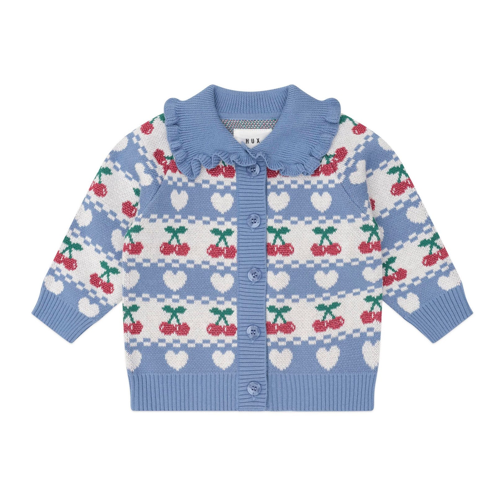 Cherry Heart Frill Collar Knit Cardi