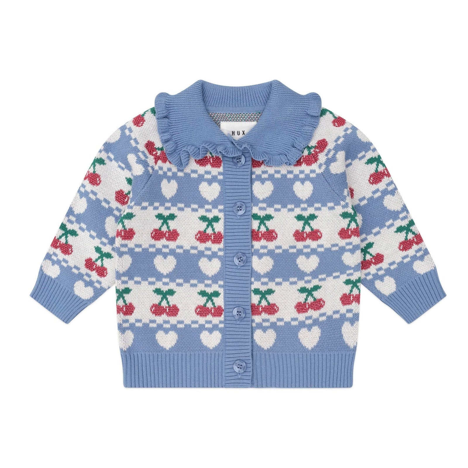 Cherry Heart Frill Collar Knit Cardi