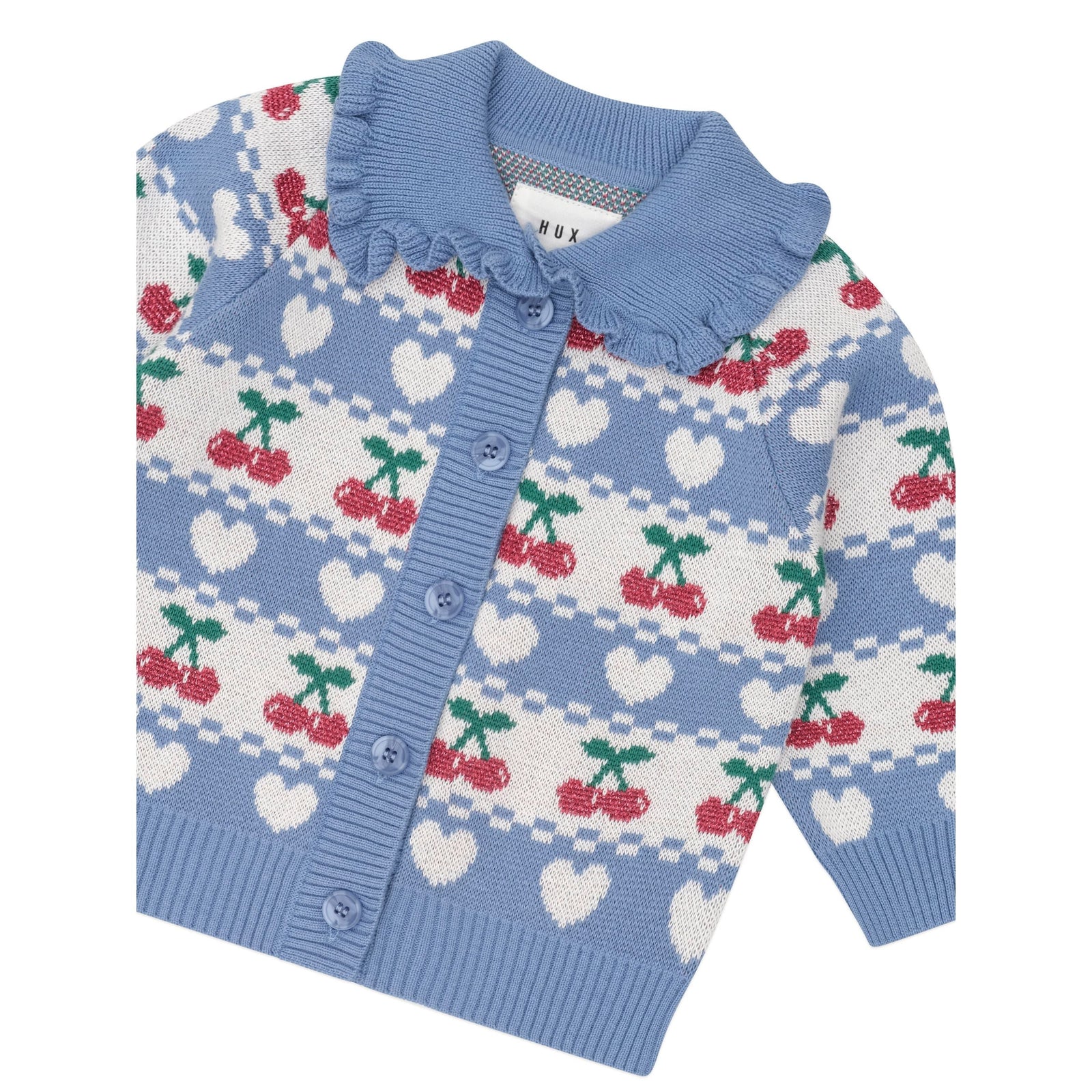 Cherry Heart Frill Collar Knit Cardi