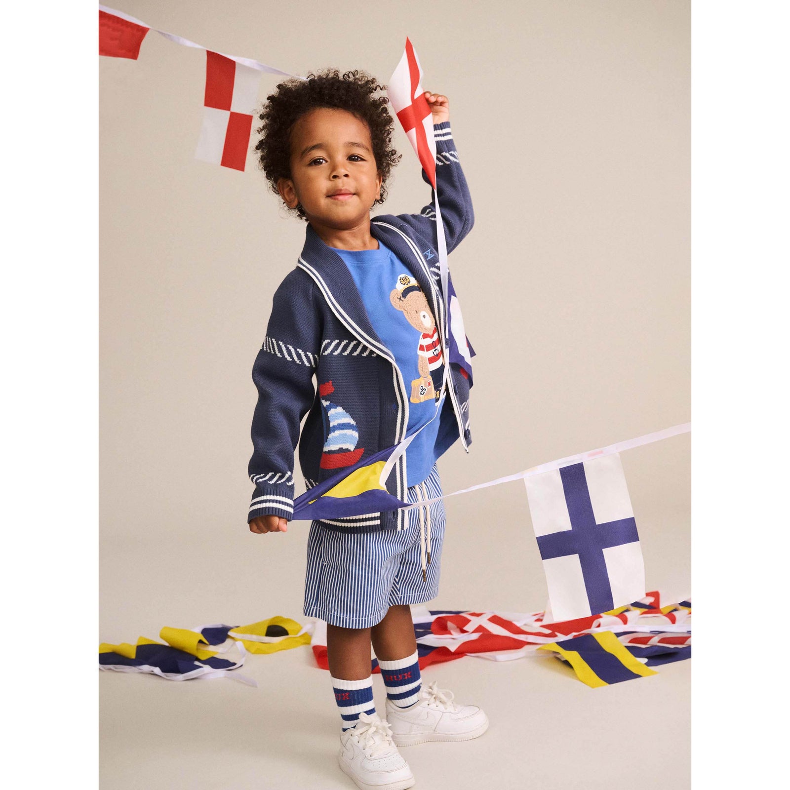 Cobalt Stripe Drawcord Short