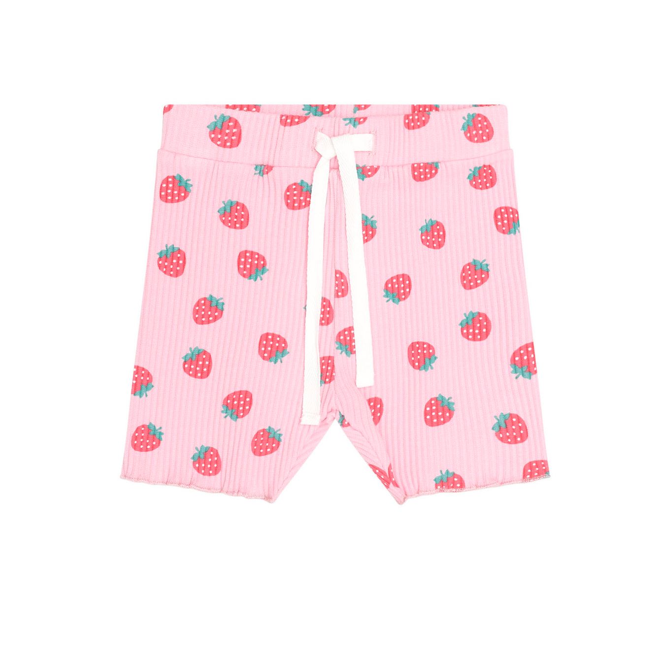 Strawberry Print Rib Bike Short