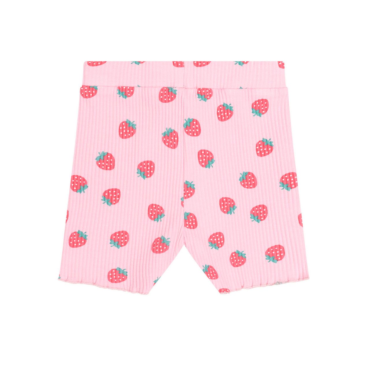Strawberry Print Rib Bike Short