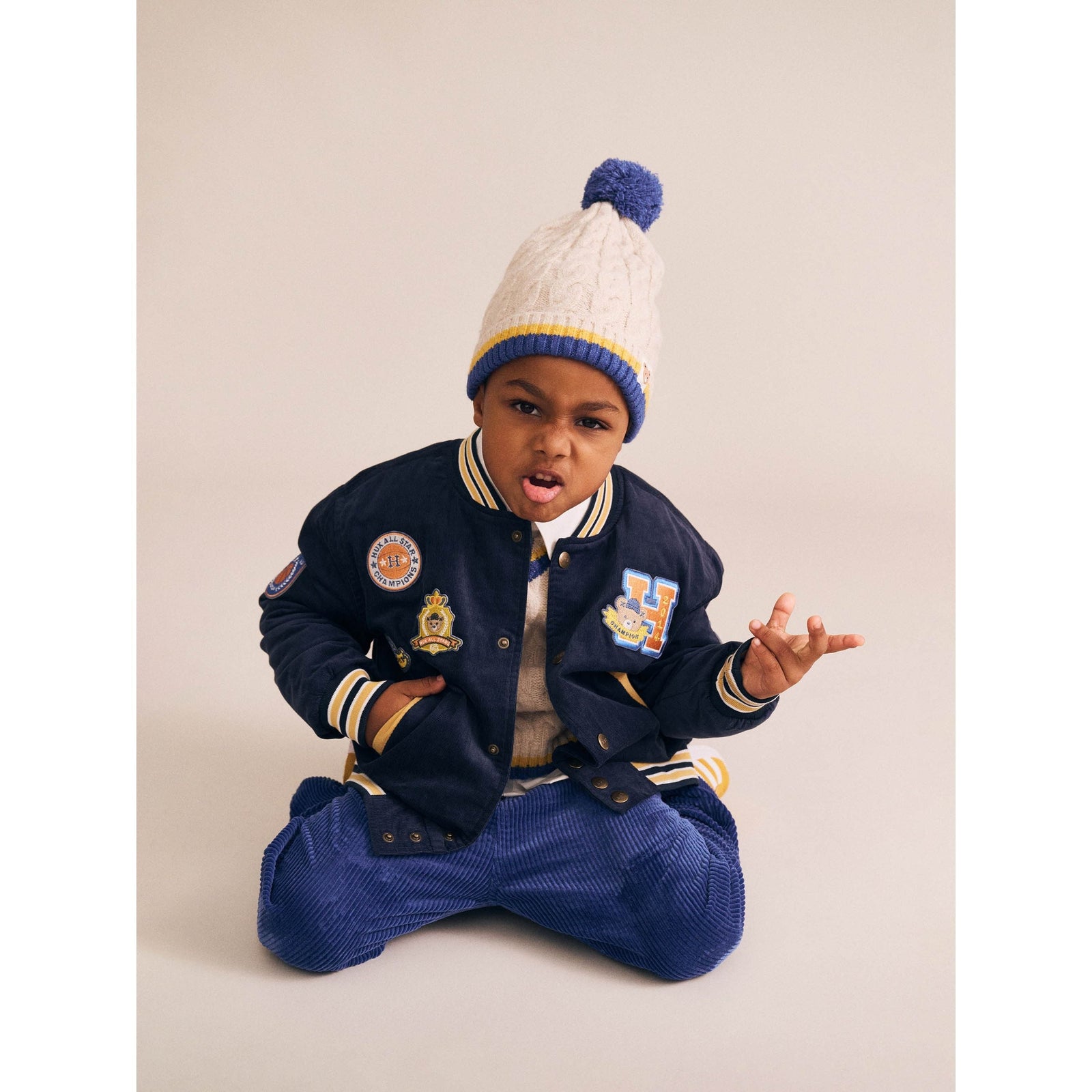 Cable Stripe Beanie