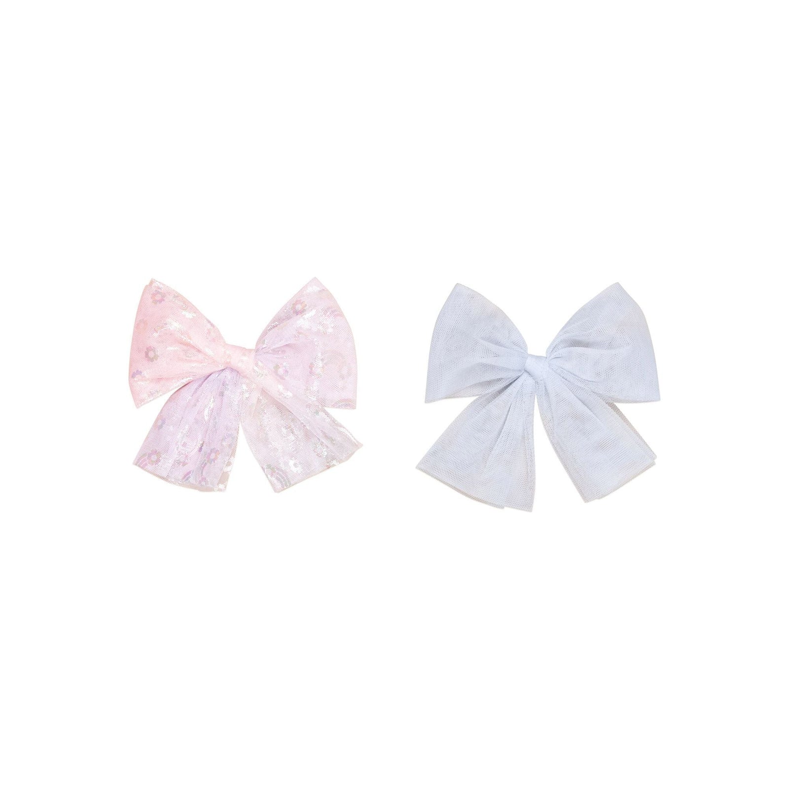 Rainbow Tulle Pk Hair Bow