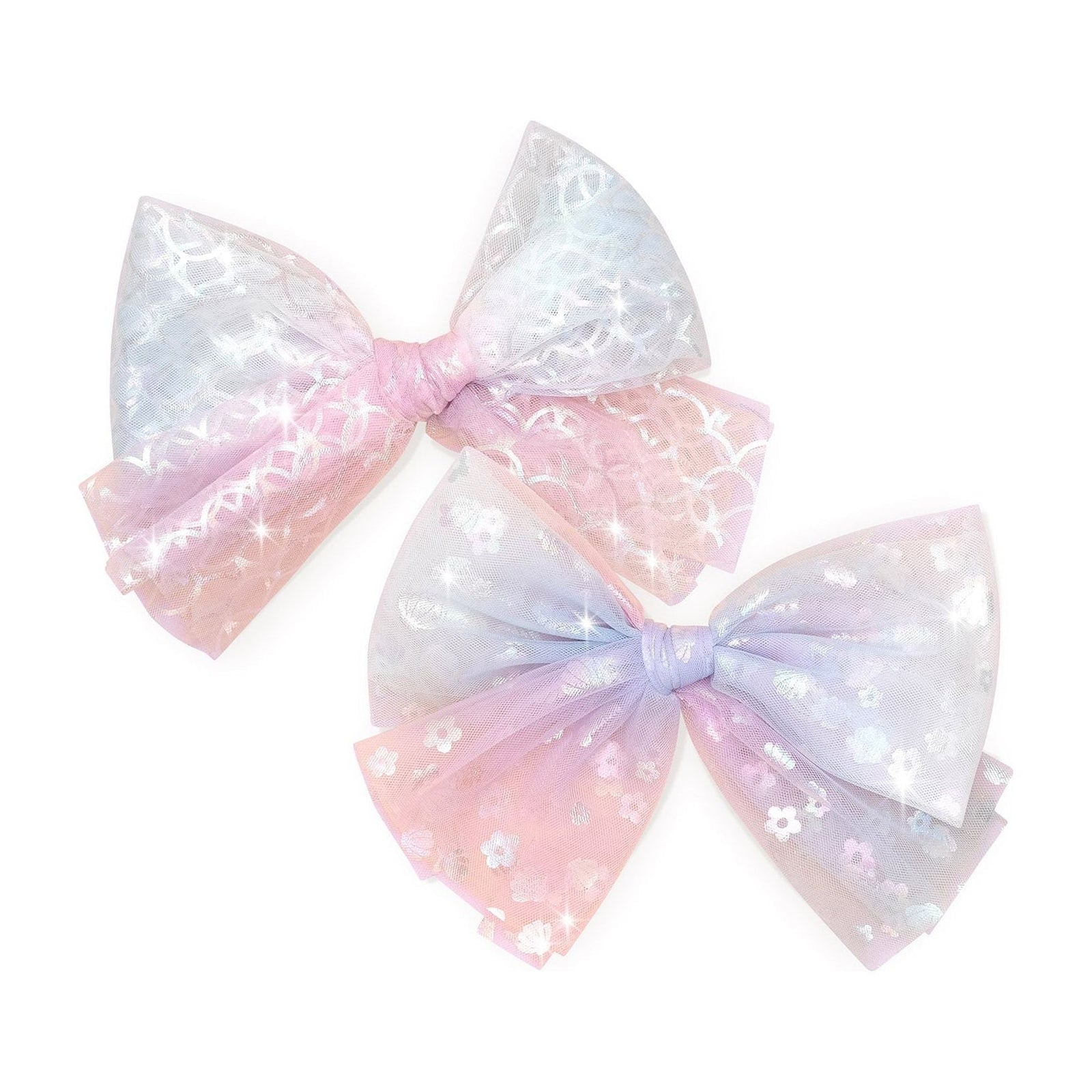 Daisy Seashell Tulle 2Pk Hair Bow