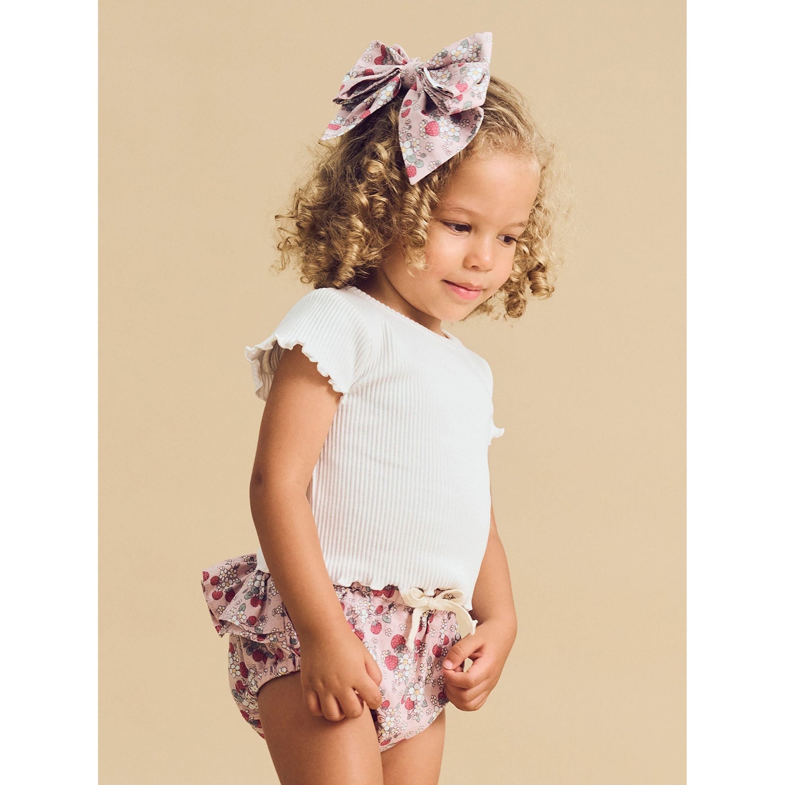 Vintage Strawberry Hair Bow Blush