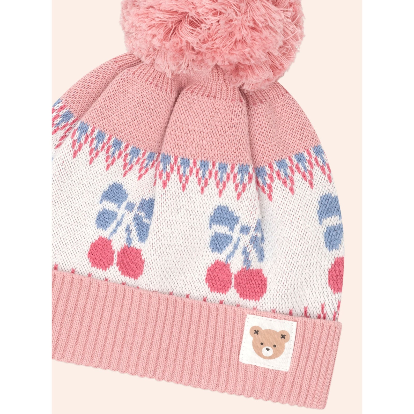 Folk Cherry Bow Beanie