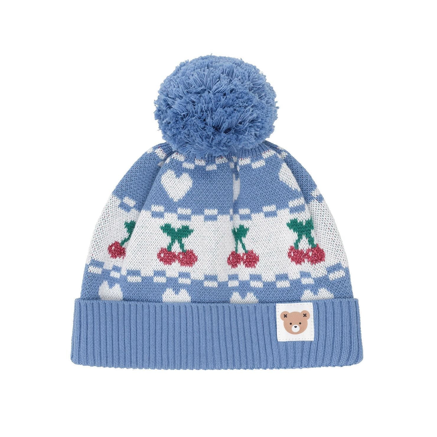 Cherry Heart Knit Beanie