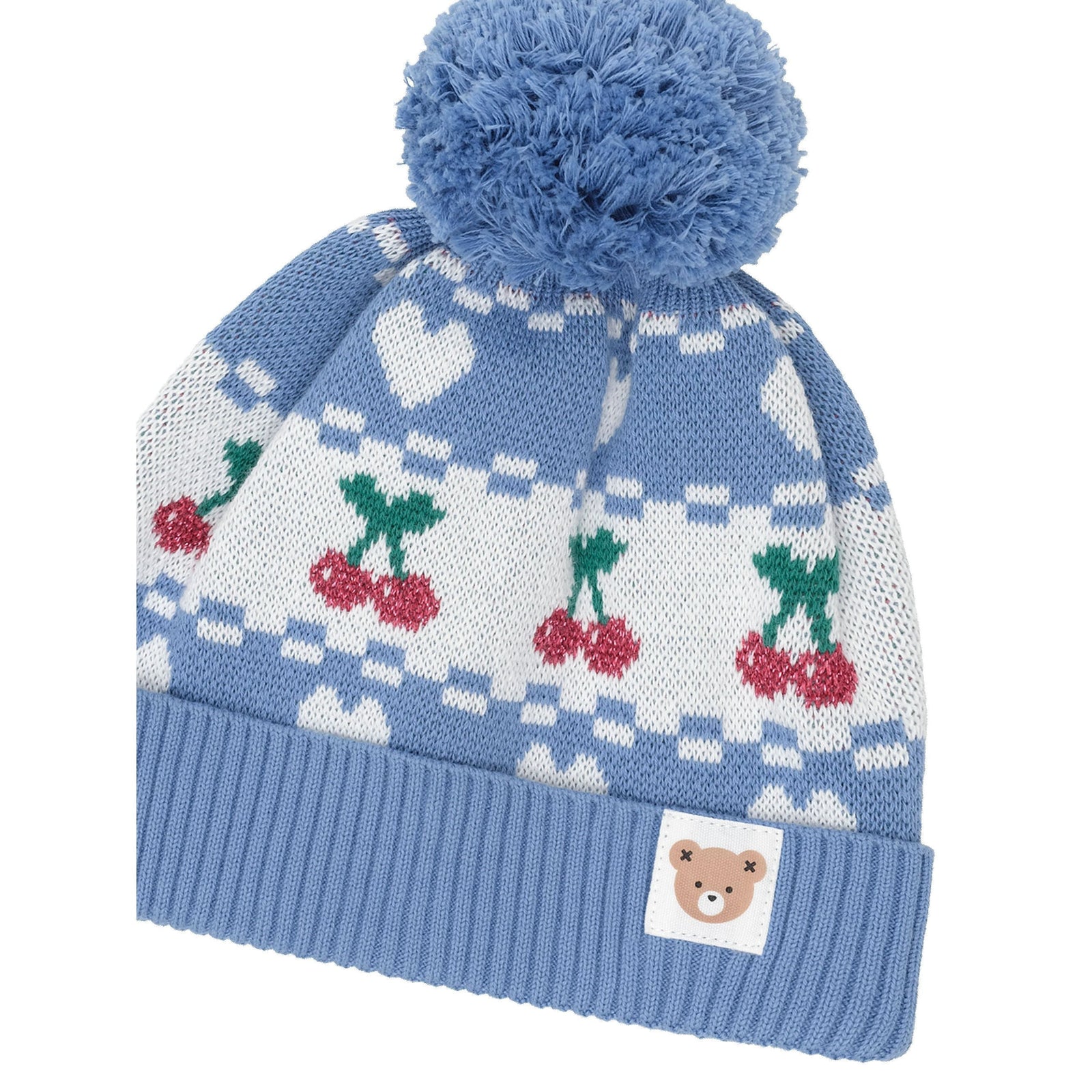 Cherry Heart Knit Beanie