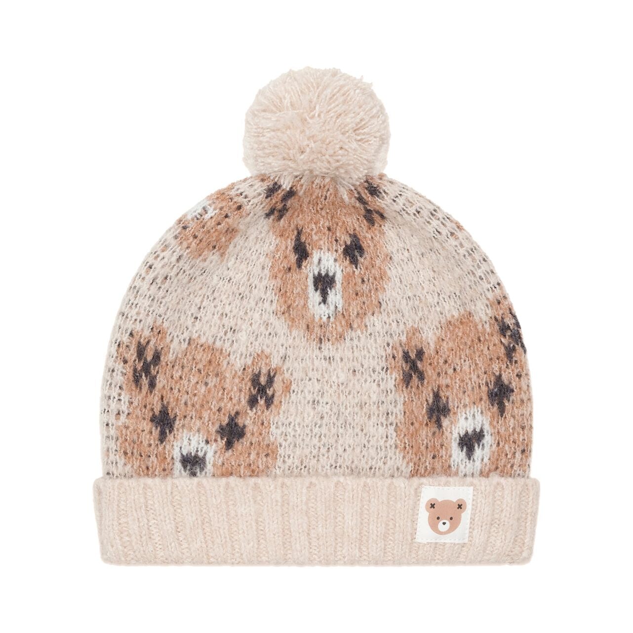 Ecru Huxbear Knit Beanie