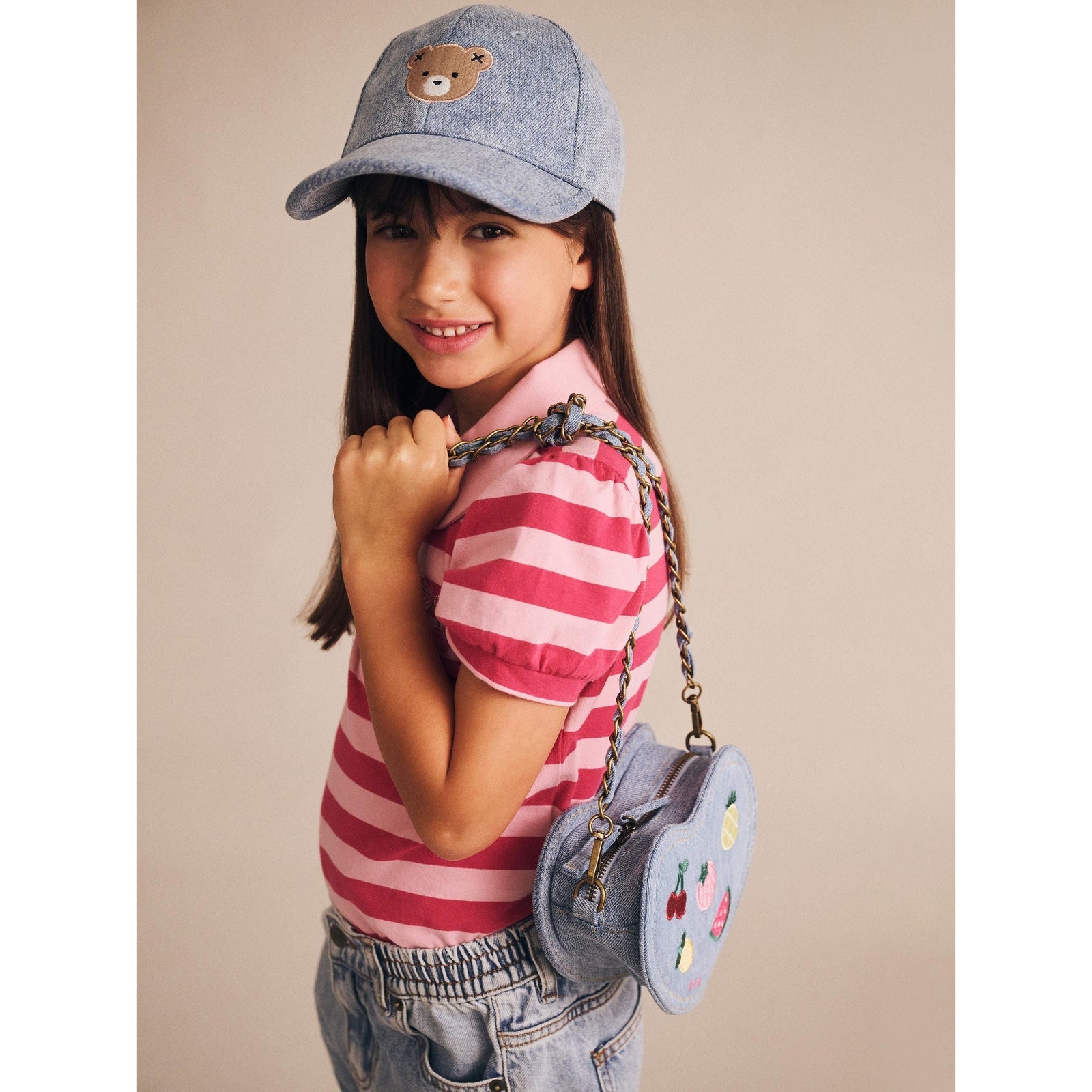 I Heart Fruit Denim Shoulder Bag