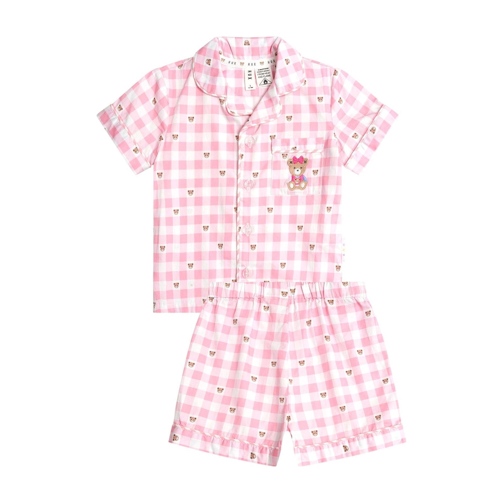 Huxette Check PJs - Strawberry