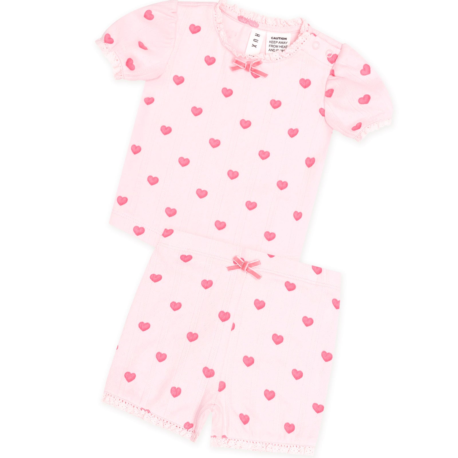 I Heart You Pointelle Puff Slv Pjs